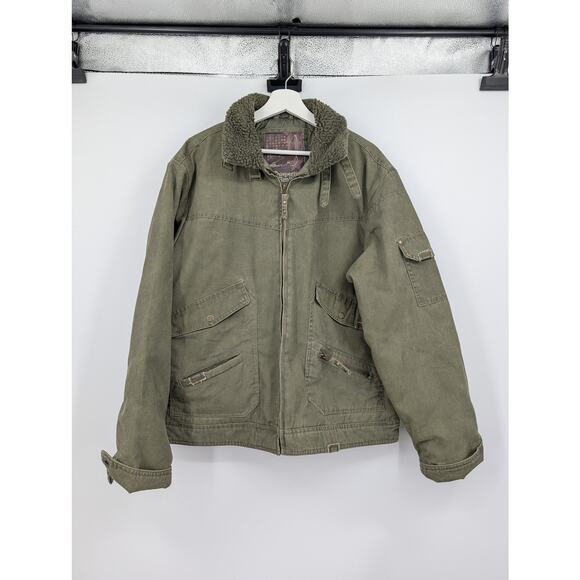 Whispering Smith Bomber Trucker Jacket Sherpa Lined Collar Men's XL Chore Work - Picture 1 of 9